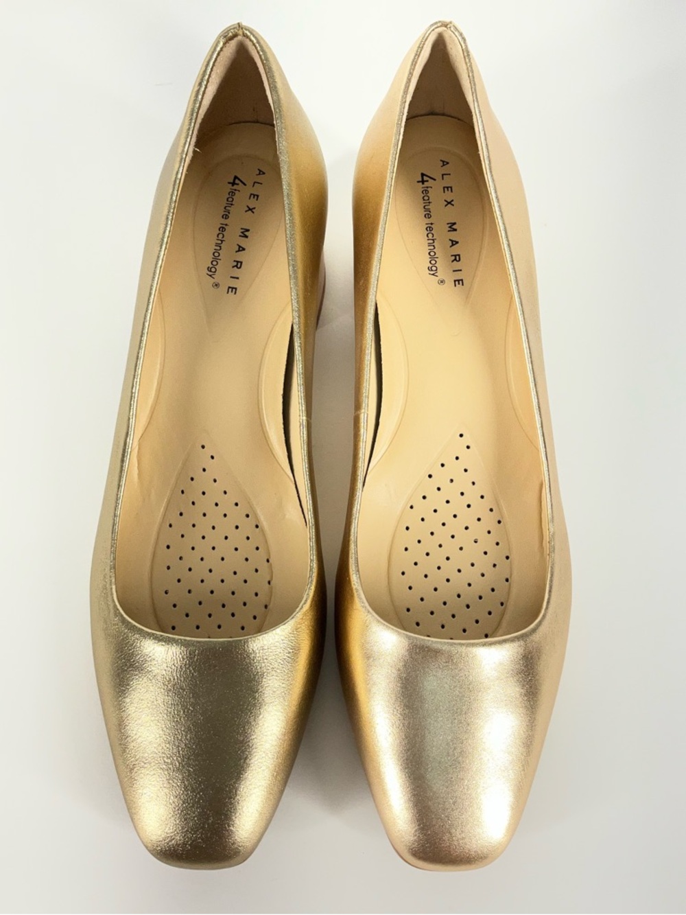 Alex Marie Phoebe Soft‎ Gold Block Heel Pumps Women’s Size 8.5 - Picture 4 of 16